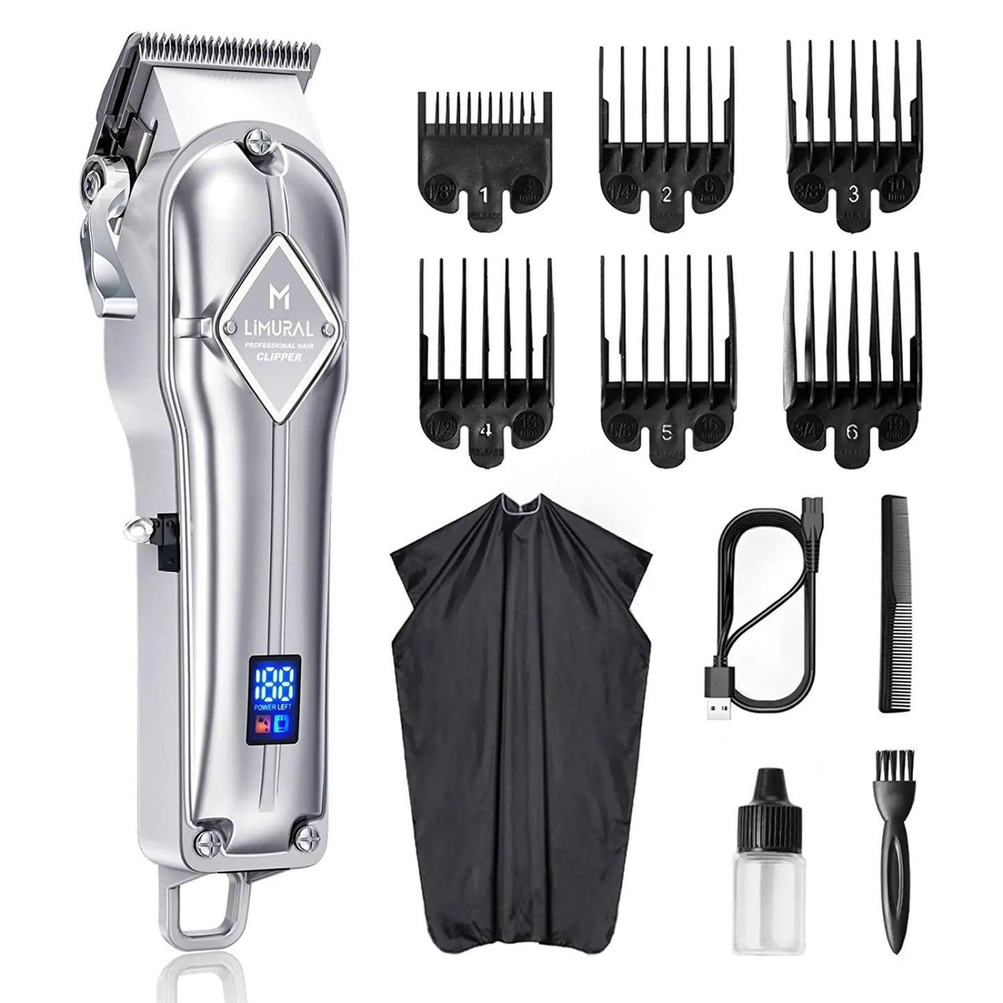 Limural USB Hair Clipper Cordless Beard Trimmer LED Display