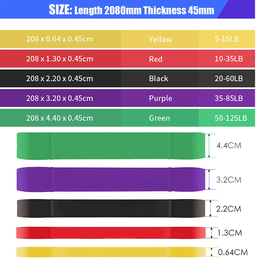 Natural Rubber Resistance Bands 41 Inch Belt For Pull Ups