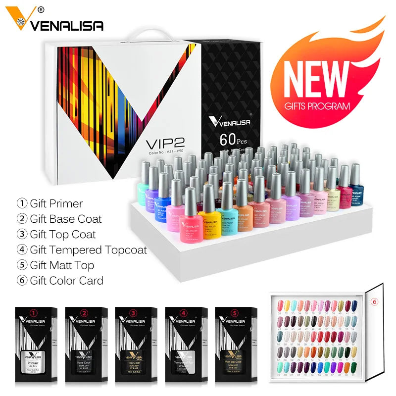 Venalisa VIP Kit 36 60 Colors Soak Off Gel Polish Set