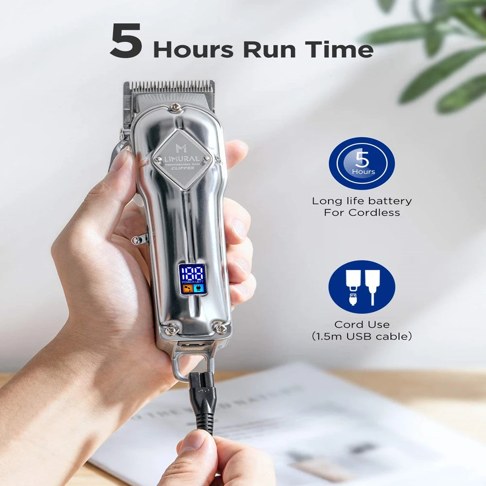 Limural USB Charging Hair Clipper Beard Trimmer LED Display