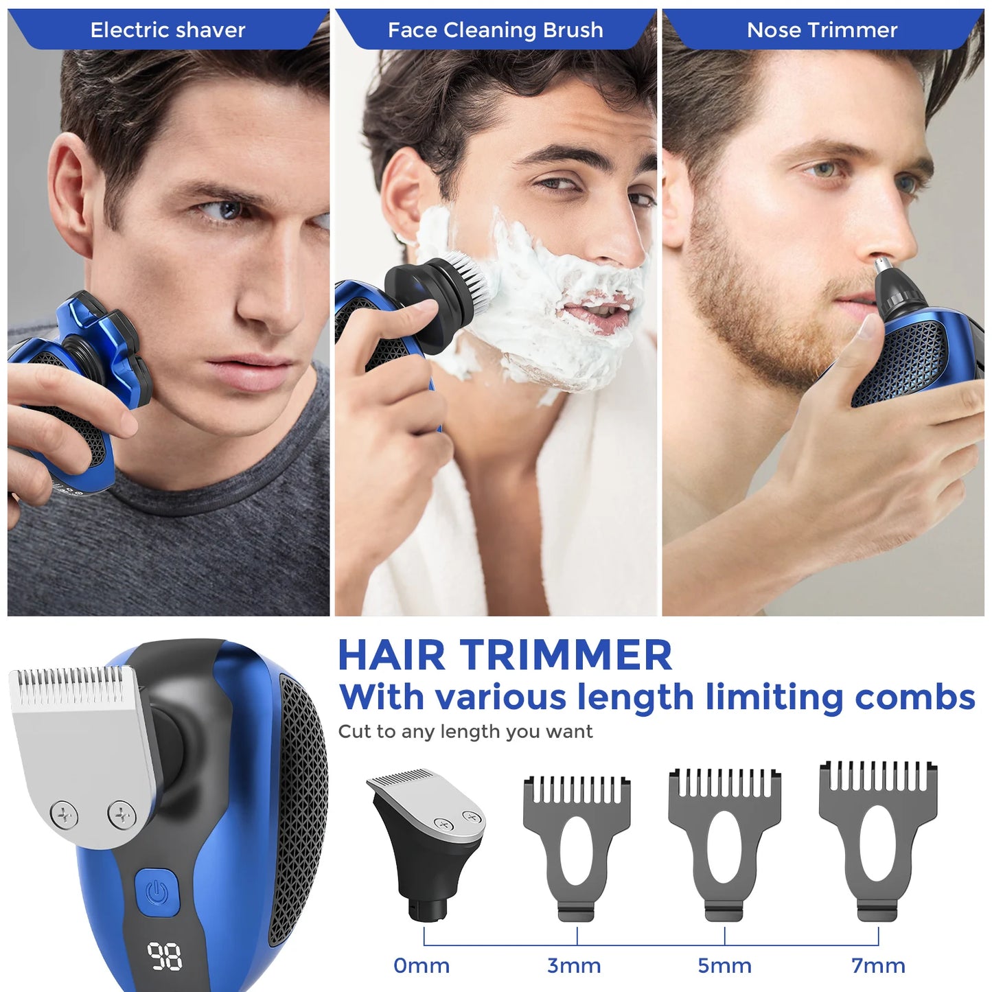 Sejoy 5 In 1 Grooming Kit Electric Shaver For Bald Men