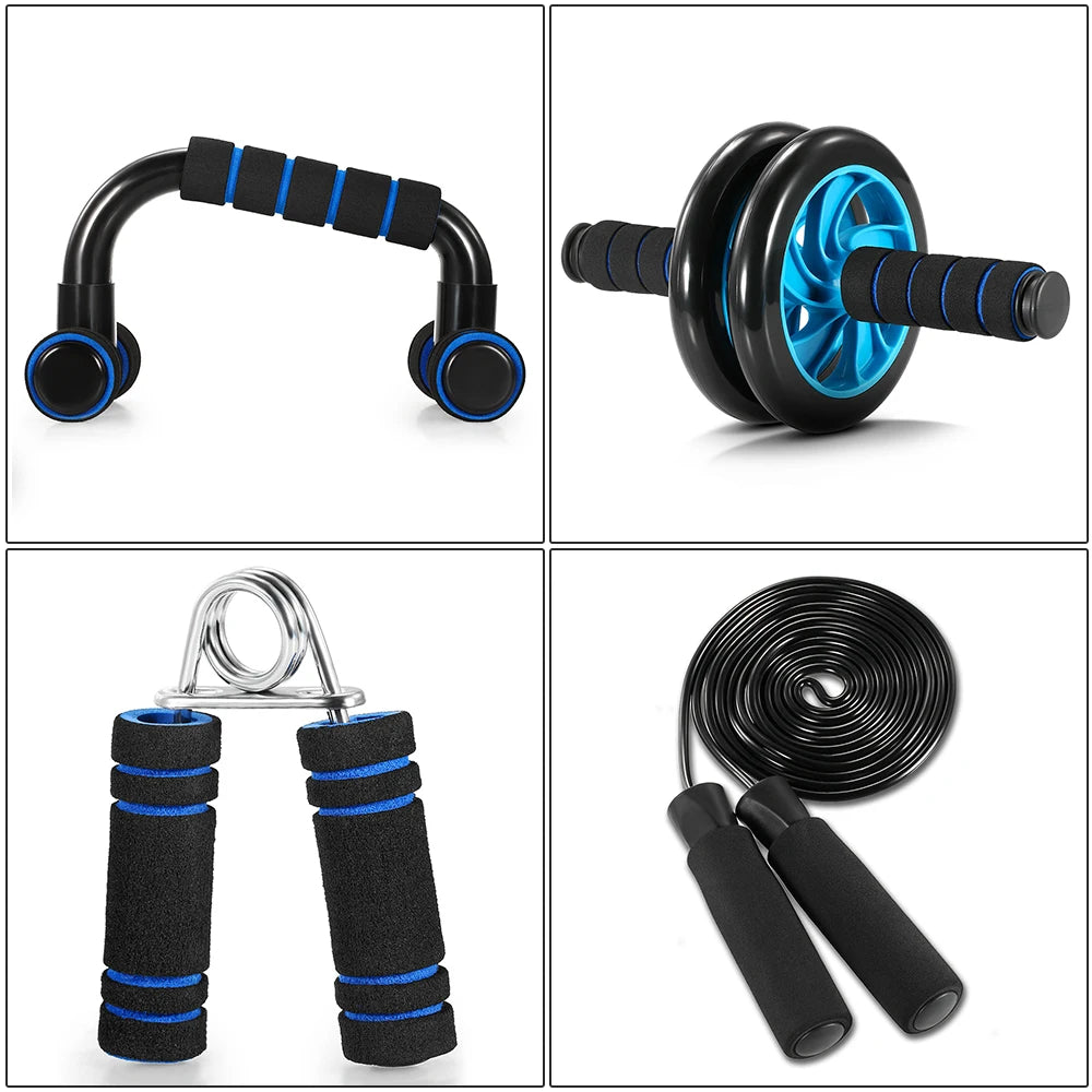 Five In One Abdominal Wheel Push Up Bar Home Fitness Set