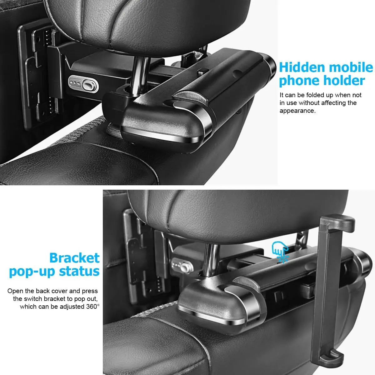 Car Neck Pillow Memory Foam Headrest Support Phone Holder