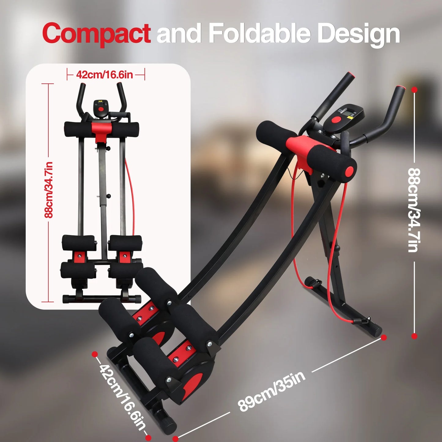Dual Track Ab Machine Ab Cruncher Adjustable Height