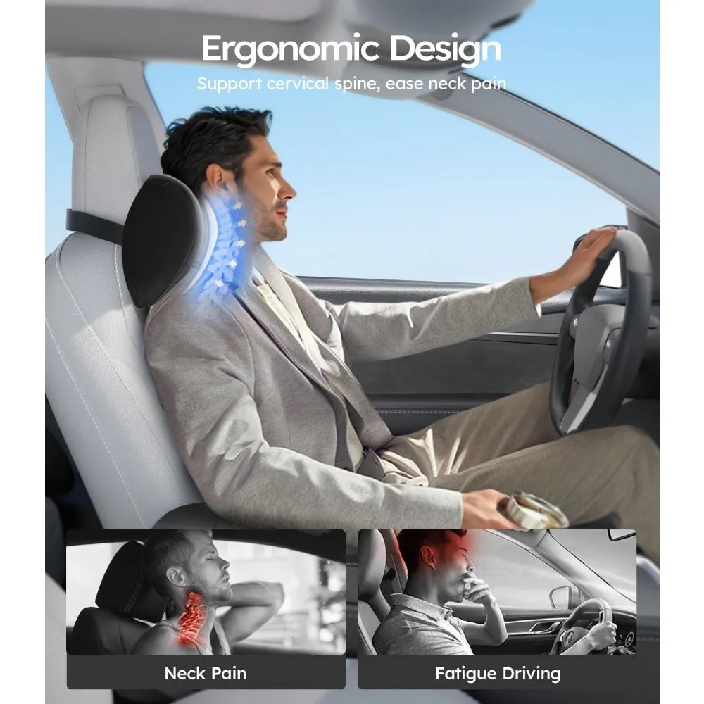 Upgrade Car Neck Pillow Odorless Memory Foam With Strap