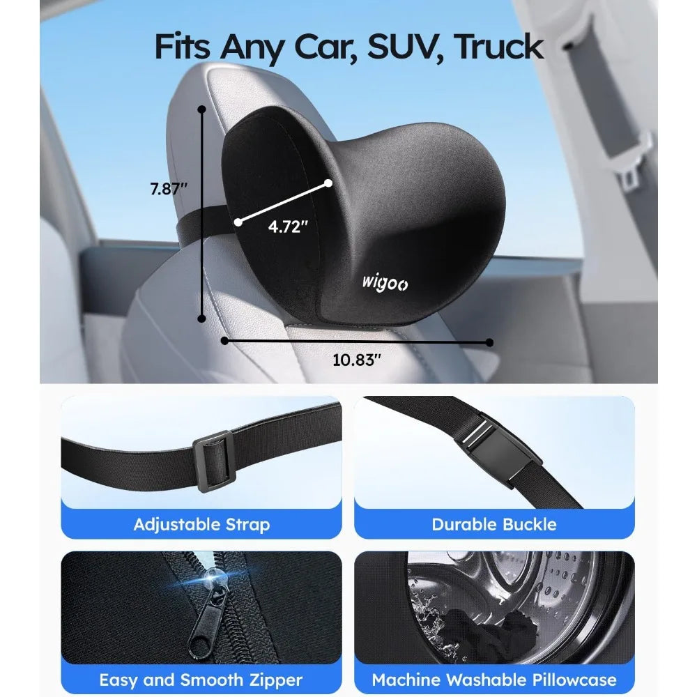 Upgrade Car Neck Pillow Odorless Memory Foam With Strap