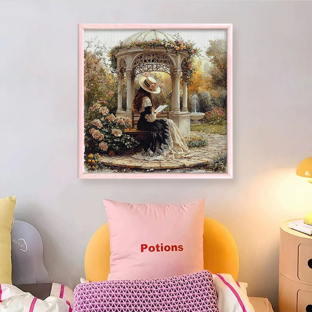 Full Embroidery Cotton 11CT Girl Cross Stitch 50x50 Cm