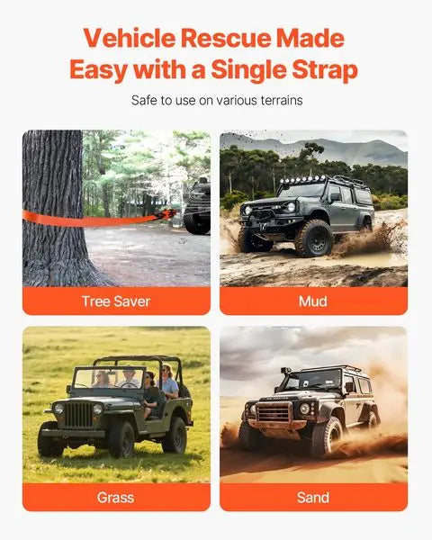 VEVOR Tow Strap Emergency Heavy Duty 36000 Lbs 30 Ft