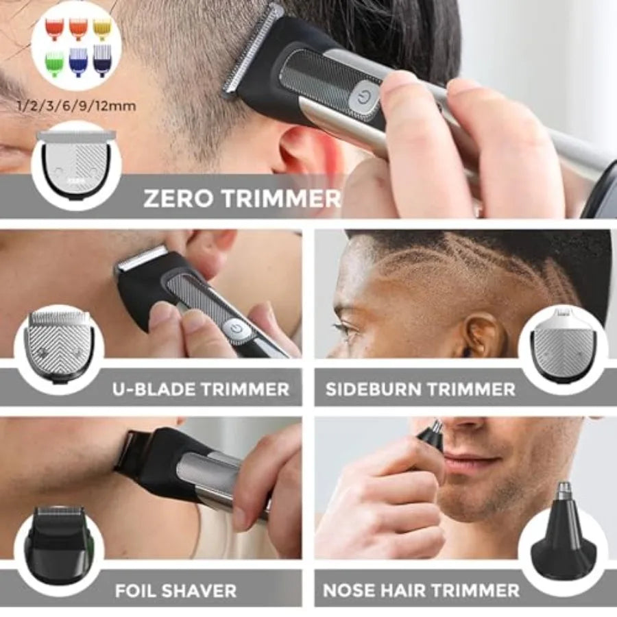 5In1 Beard Trimmer For Men Stainless IPX7 USB Rechargeable