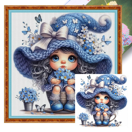 Gnome Cross Stitch Kit Eco Cotton Full Embroidery 11CT