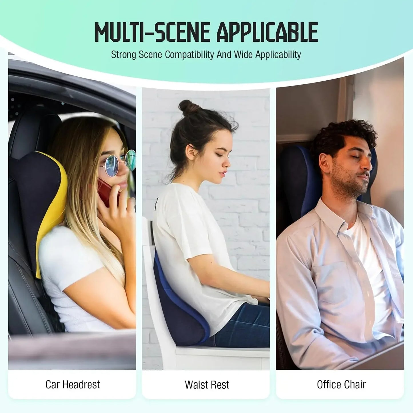 Memory Foam Car Neck Pillow Headrest With Ergonomic Design