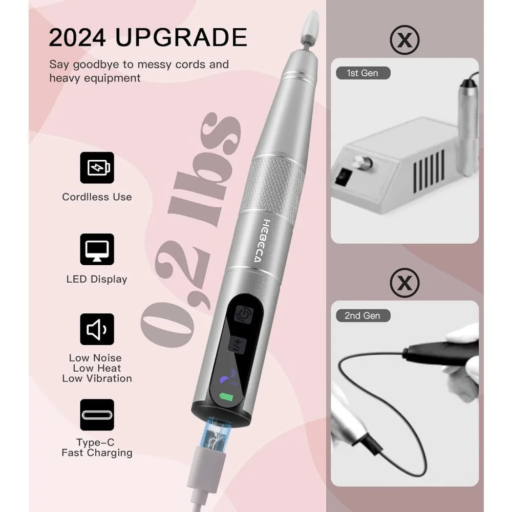 Cordless Nail Drill Set Electric Nail File For Gel Nails