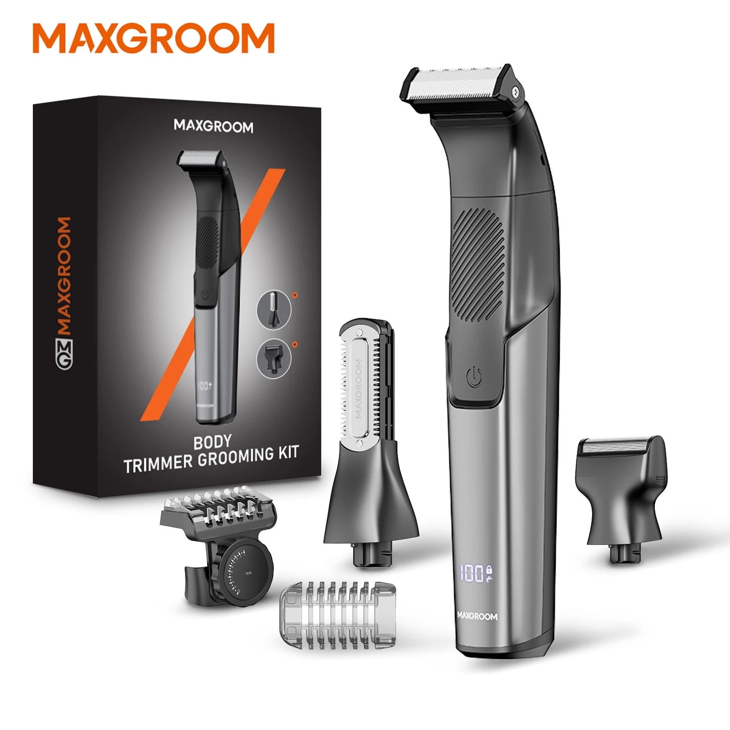 MaxGroom 3 In 1 Men Body Hair Trimmer Waterproof Shaver