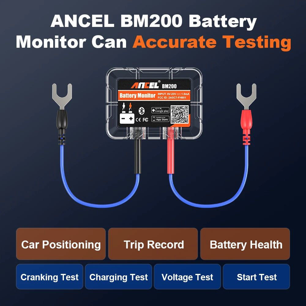 Ancel BM200 12V Battery Monitor With Wireless Bluetooth App