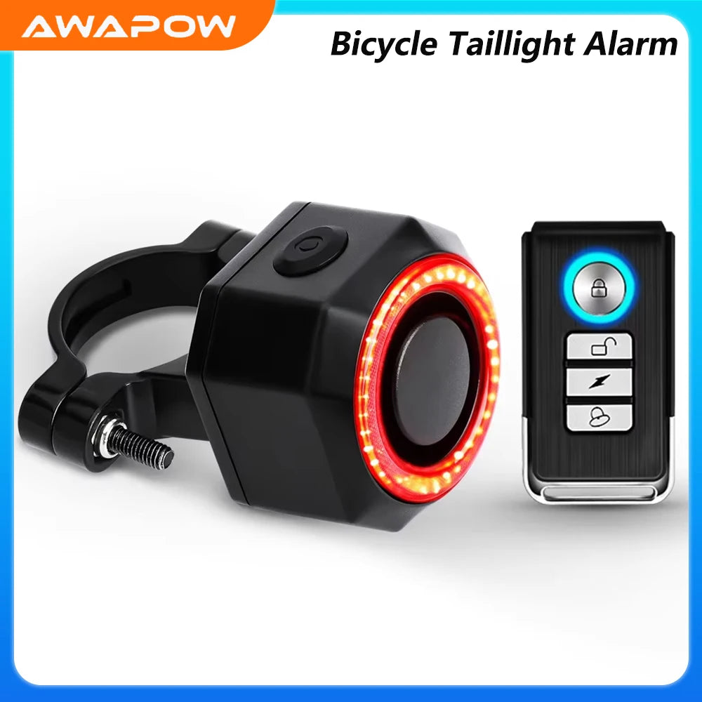 Awapow Bicycle Taillight Alarm USB Charging Anti Theft