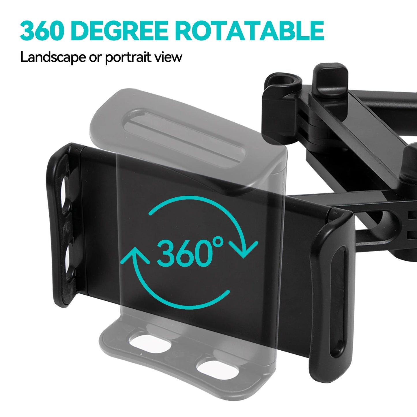 Flexible 360 Rotating Car Headrest Tablet Mount for iPad