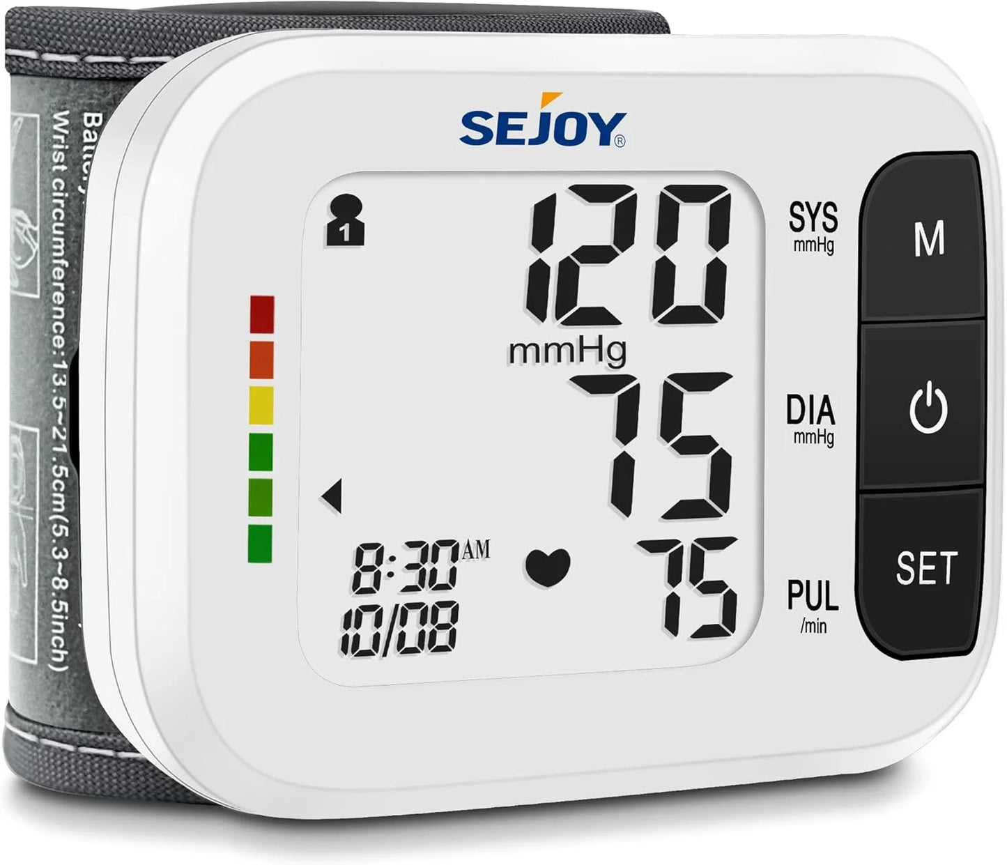 SEJOY Wrist Blood Pressure Monitor Heartbeat Detection