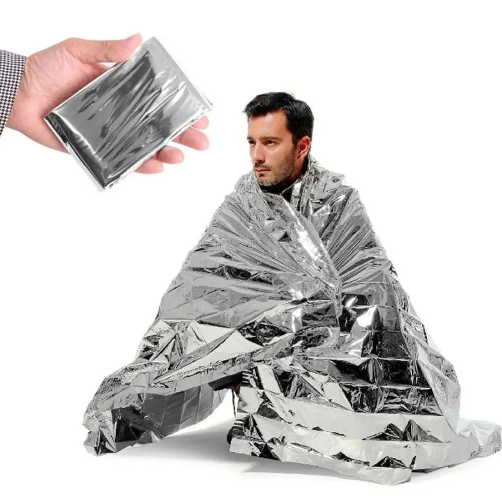 Silver Emergency Blankets Thermal Rescue For Camping Hiking