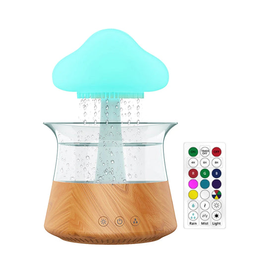 Mushroom Rain Essential Oil Diffuser with Colorful Night Light
