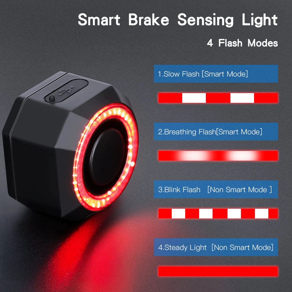 Awapow Bicycle Taillight Alarm USB Charging Anti Theft