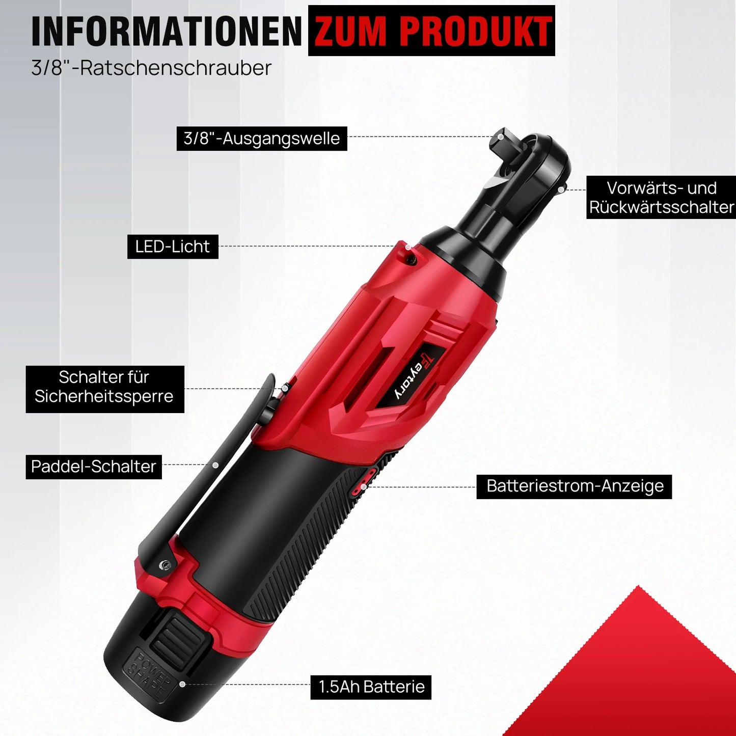 12V Cordless Ratchet Set 3 Eighth Inch With Two Batteries