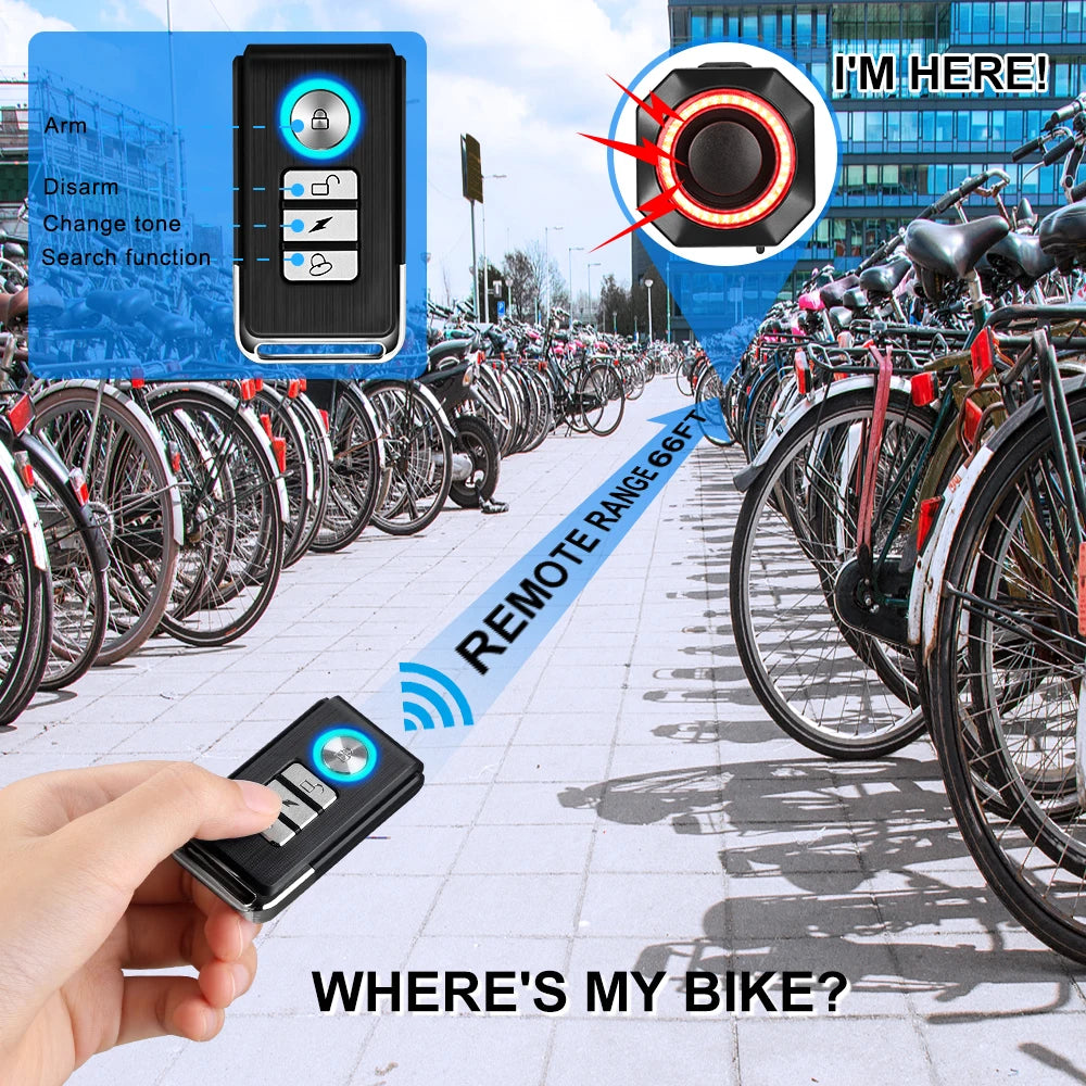 Awapow Bicycle Taillight Alarm USB Charging Anti Theft