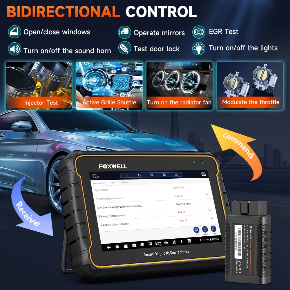 Foxwell GT60 OBD2 Bluetooth Scanner AllSystem Bidirectional
