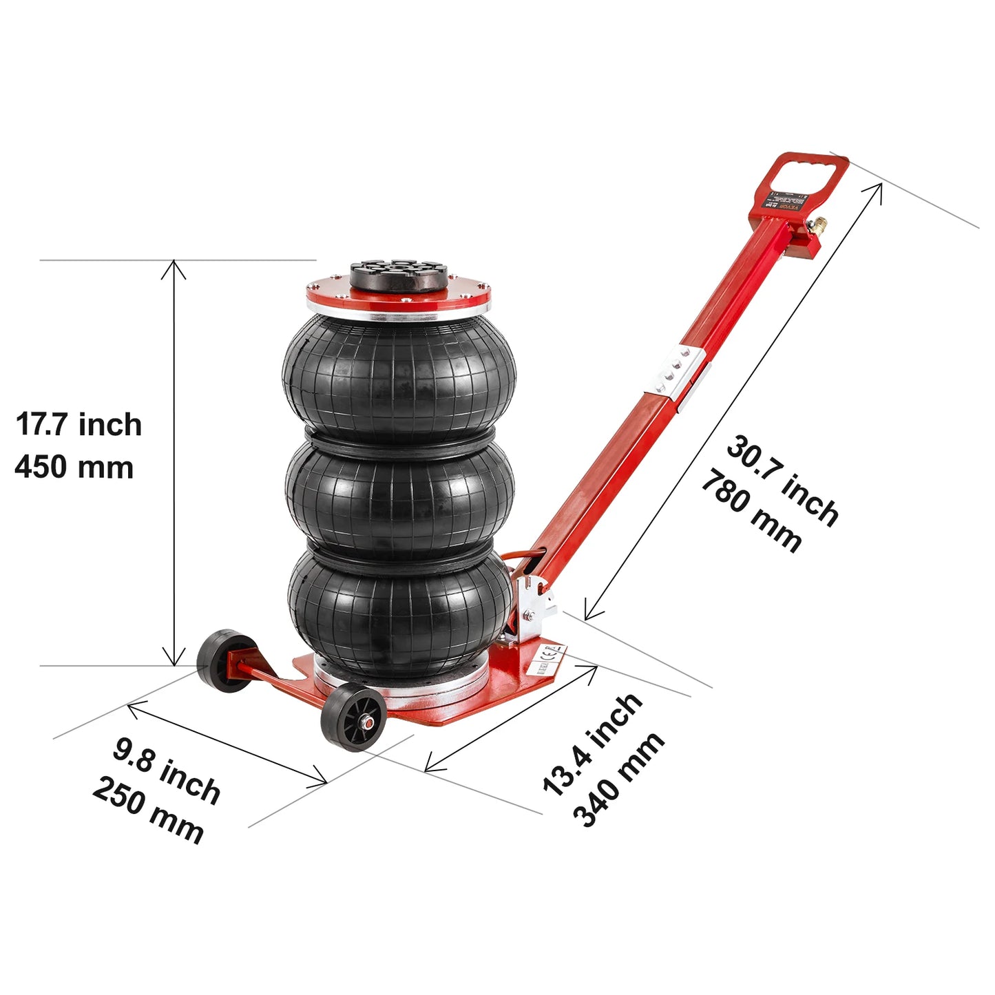 SucceBuy Pneumatic Car Jack 3 Ton 5 Ton Triple Bag Lift