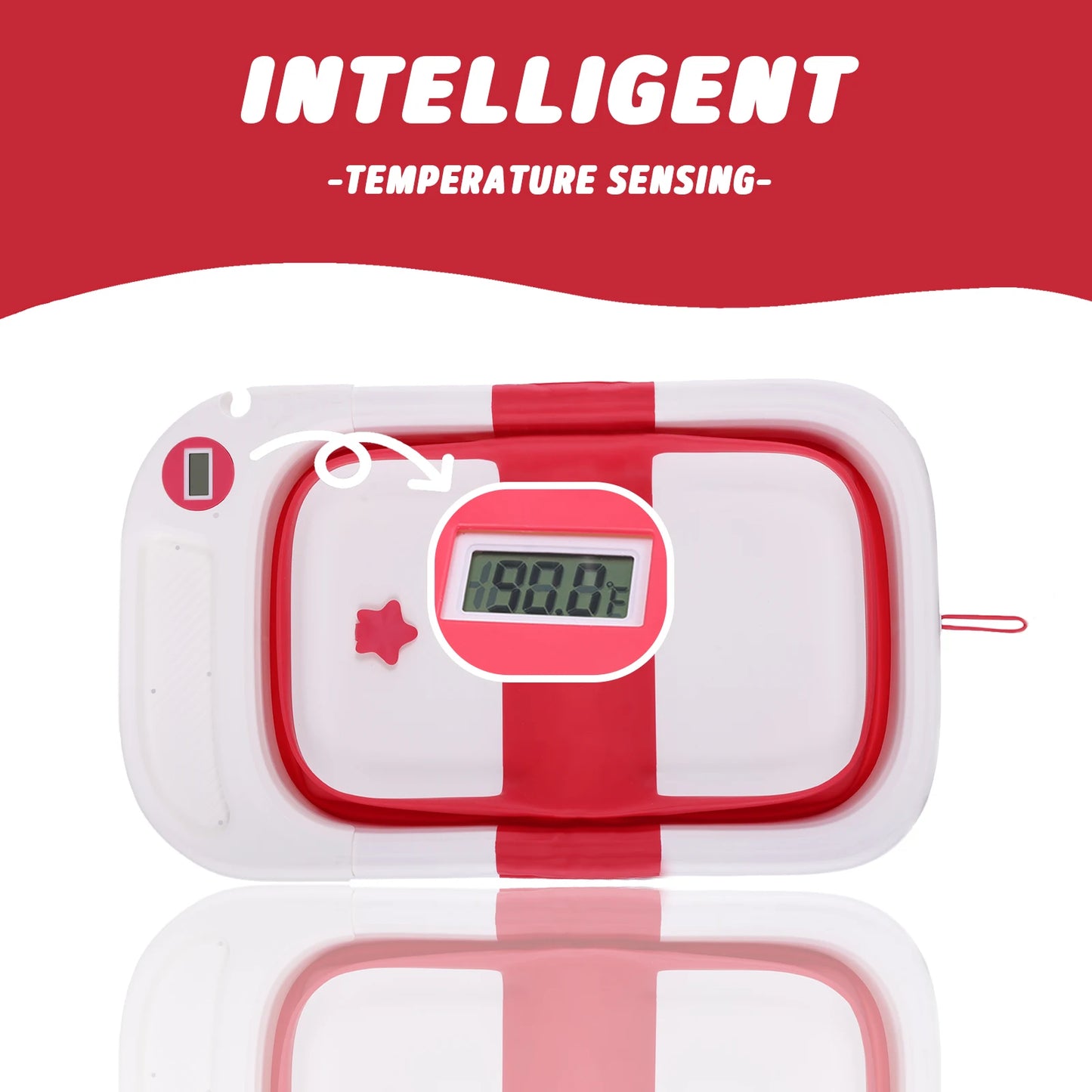 Portable Baby Bath Tub with Cushion and Thermometer for Infants
