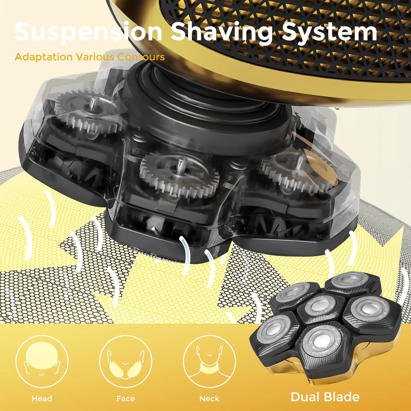 Sejoy 6D Floating Men Electric Shaver Wet Dry Beard Trimmer