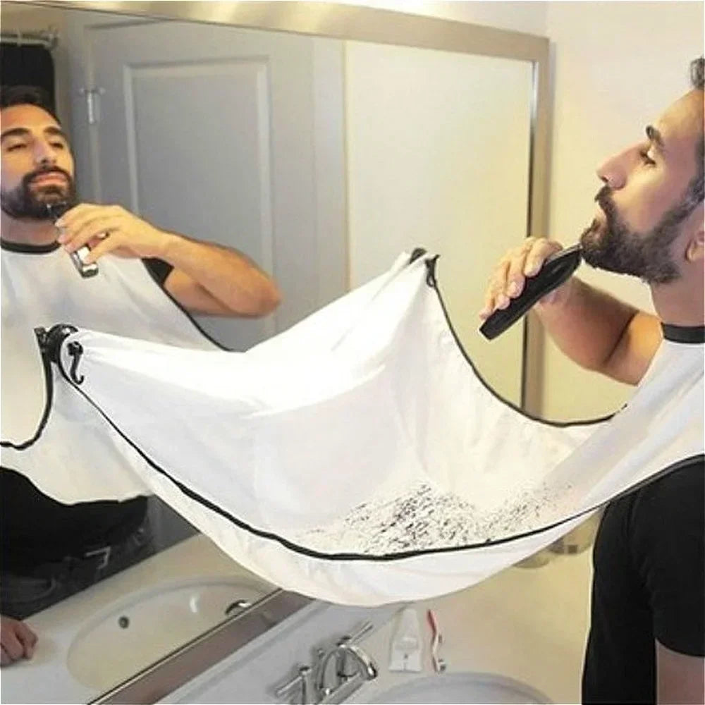 Men Beard Shaving Apron With Wall Mirror Suction Cape