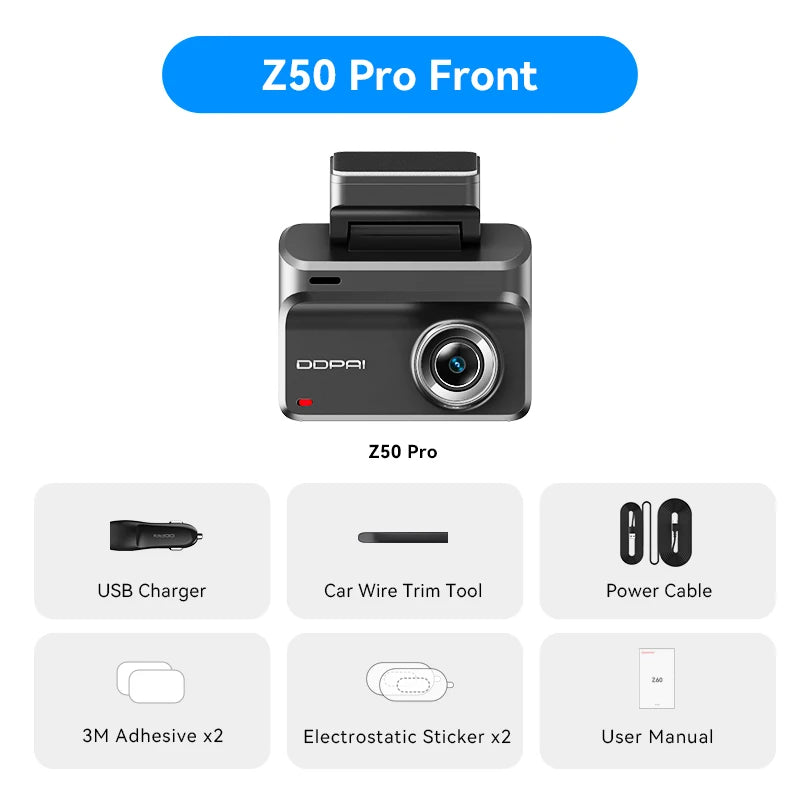 DDPAI Z50 Pro 4K Dash Cam 5G WiFi GPS ADAS Parking Monitor