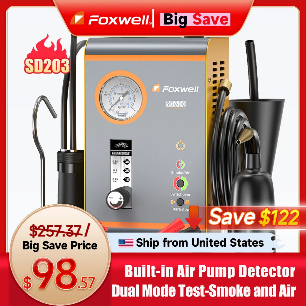 Foxwell SD203 Smoke Machine 12V EVAP Leak Detector Pro