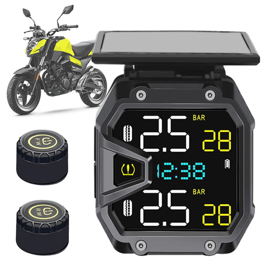 Motorcycle Tire Pressure Monitor USB Solar IP67 Waterproof