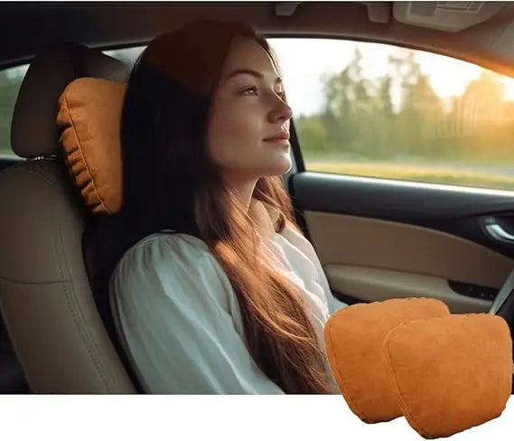 Car Neck Pillows Headrests Suede Superfiber Cushions