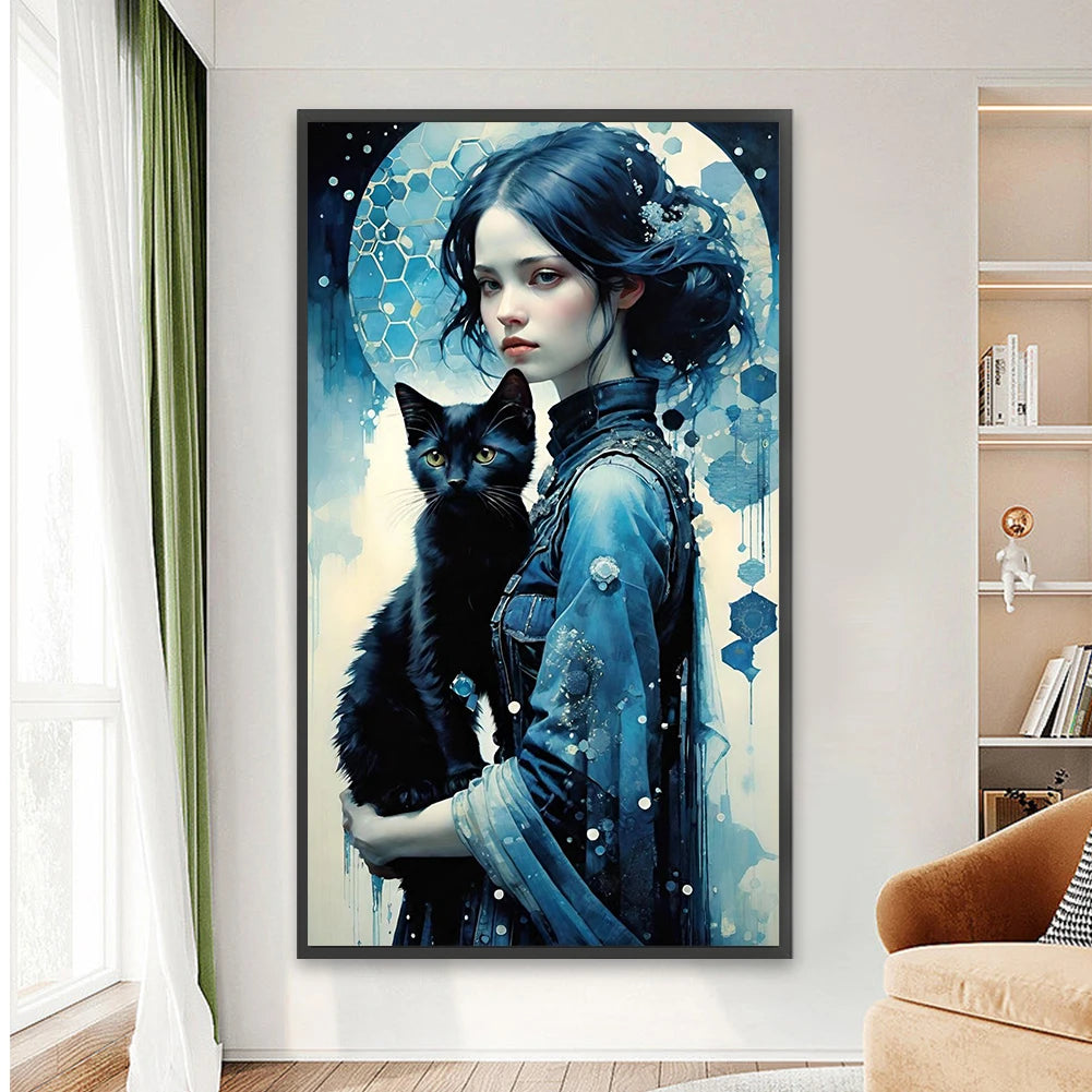 5D DIY Full Round Drill Diamond Painting Girl Kit Home Decor Art Craft 40x70cm
