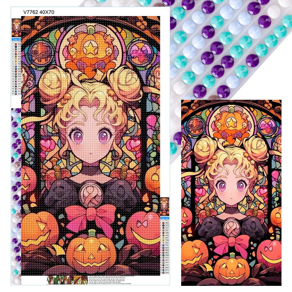 5D DIY Full Round Drill Diamond Painting Girl Kit Home Decor Art Craft 40x70cm