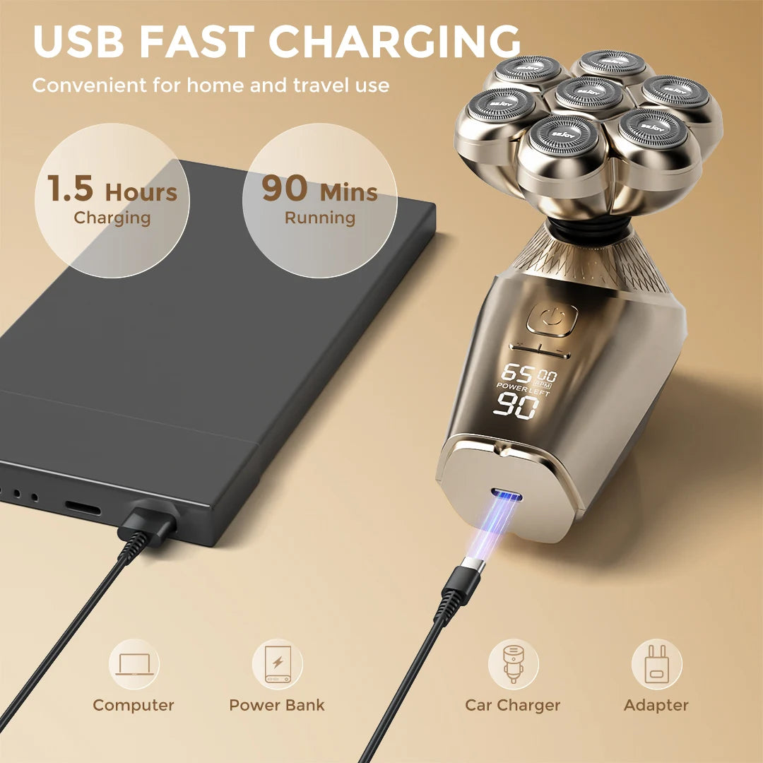 Sejoy 5 In 1 Electric Head Shaver for Bald Men 7D Cordless