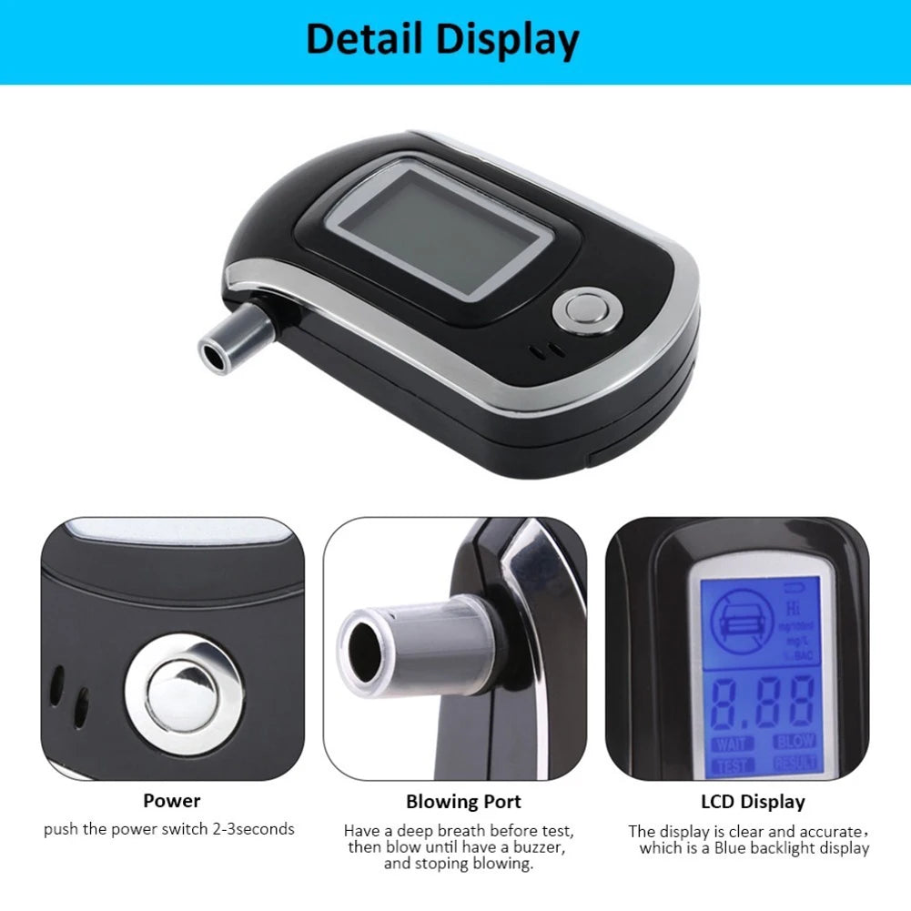 Digital Breath Alcohol Tester With LCD Display Handheld