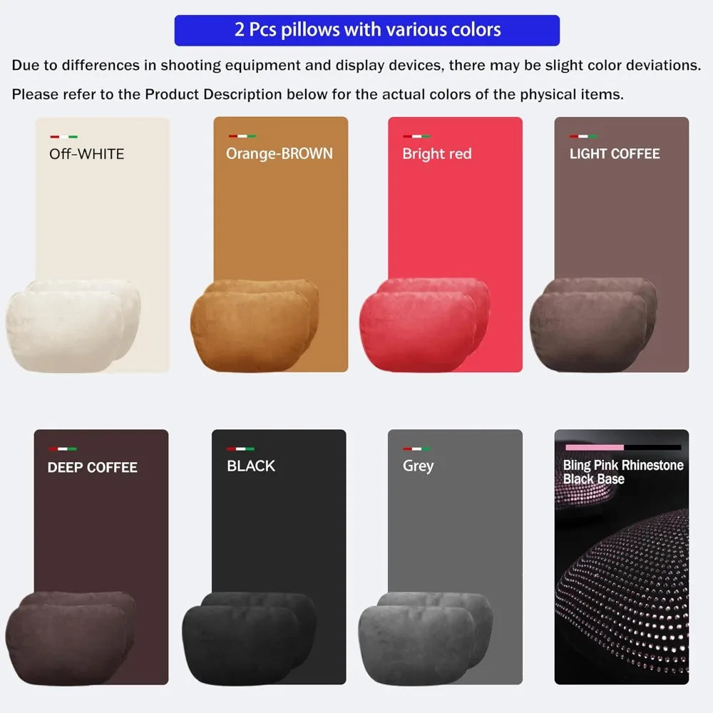 Car Neck Pillows Headrests Suede Superfiber Cushions