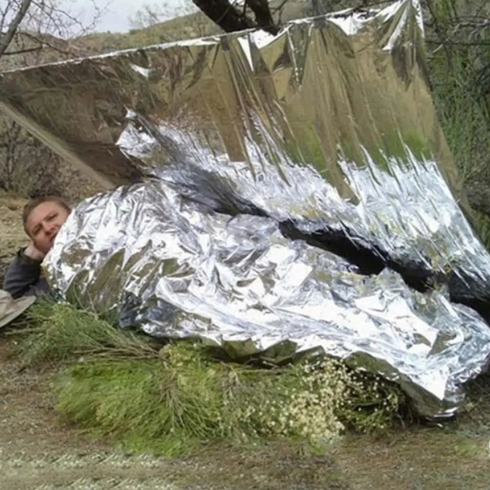Silver Emergency Blankets Thermal Rescue For Camping Hiking