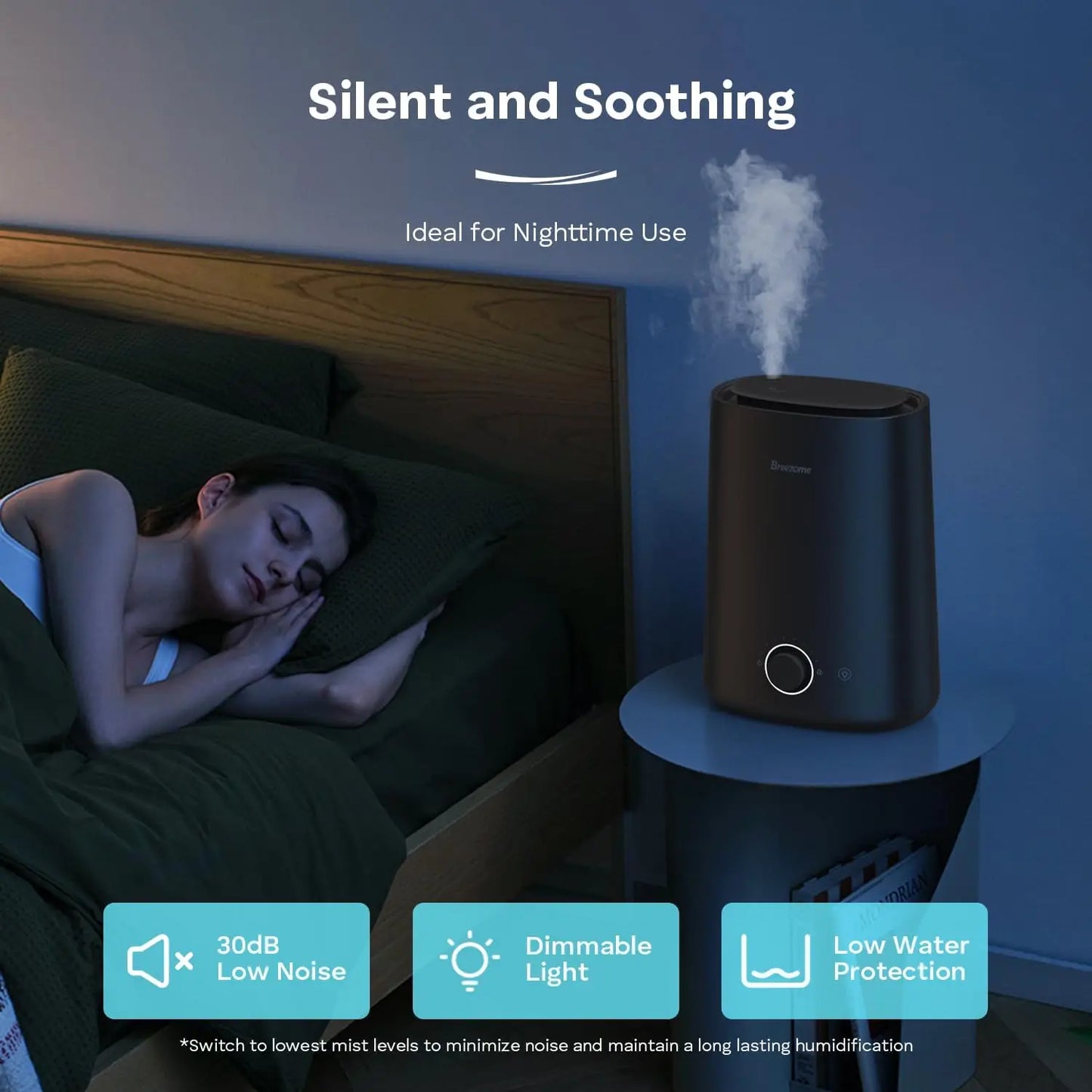 Ultrasonic 5L Humidifier with Aroma Essential Oil Diffuser