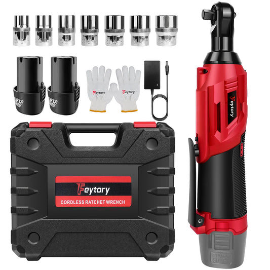 12V Cordless Ratchet Set 3 Eighth Inch With Two Batteries