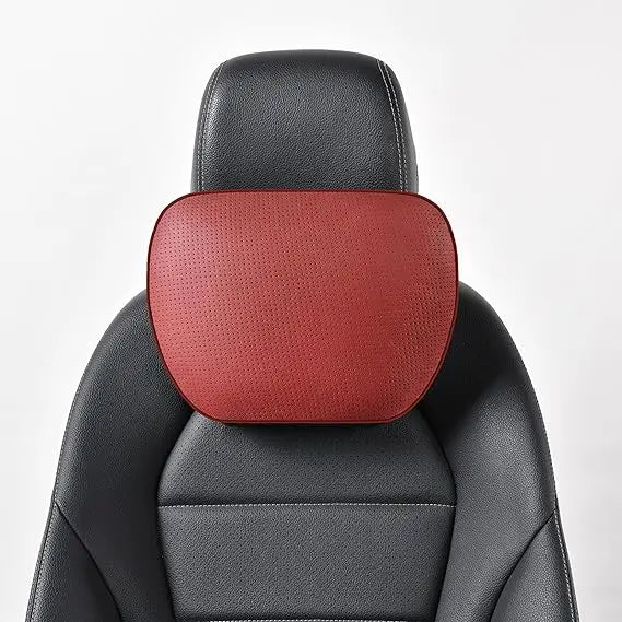 Genuine Cowhide Leather Car Headrest Neck Pillow For Driver
