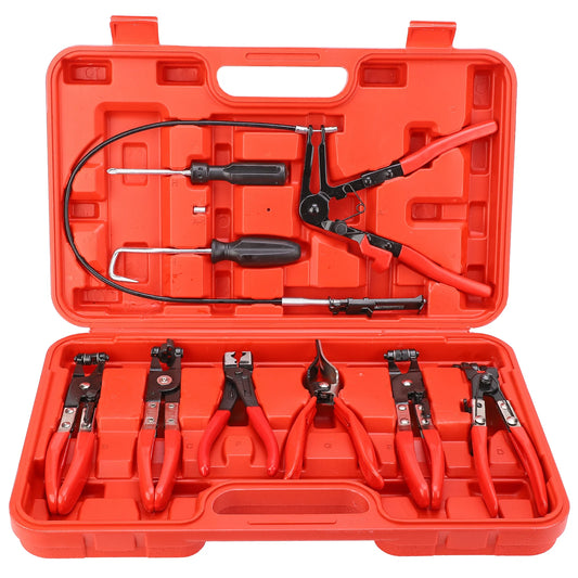 9Pc Flexible Hose Clamp Plier Set Swivel Jaw Tools Pro
