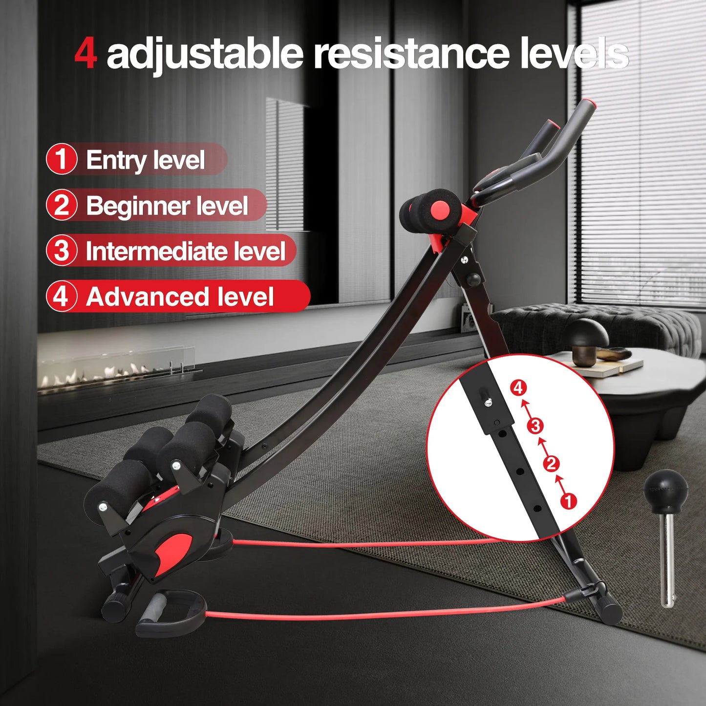 Dual Track Ab Machine Ab Cruncher Adjustable Height