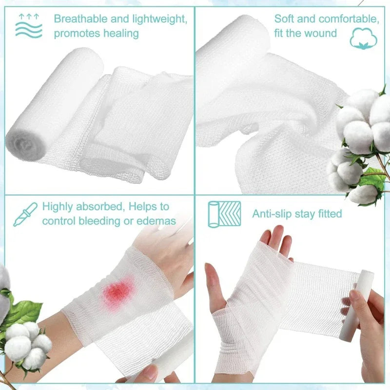 PBT Elastic Bandages Cotton Core First Aid Wound Dressing