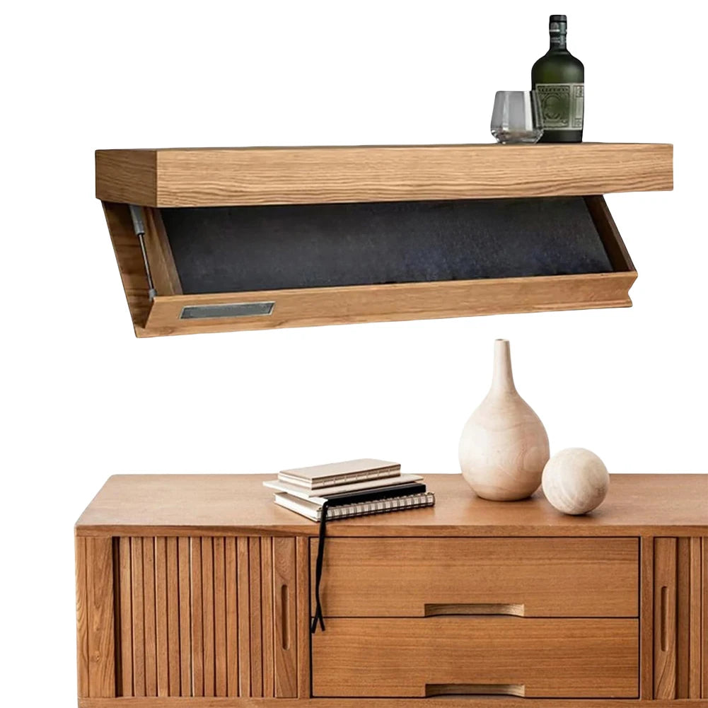 Wooden Concealed Floating Shelf With Secret Compartment