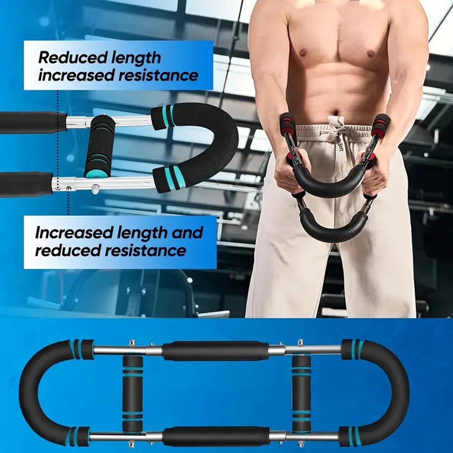 U Shape Hand Gripper Twister Arm Trainer Power Bar