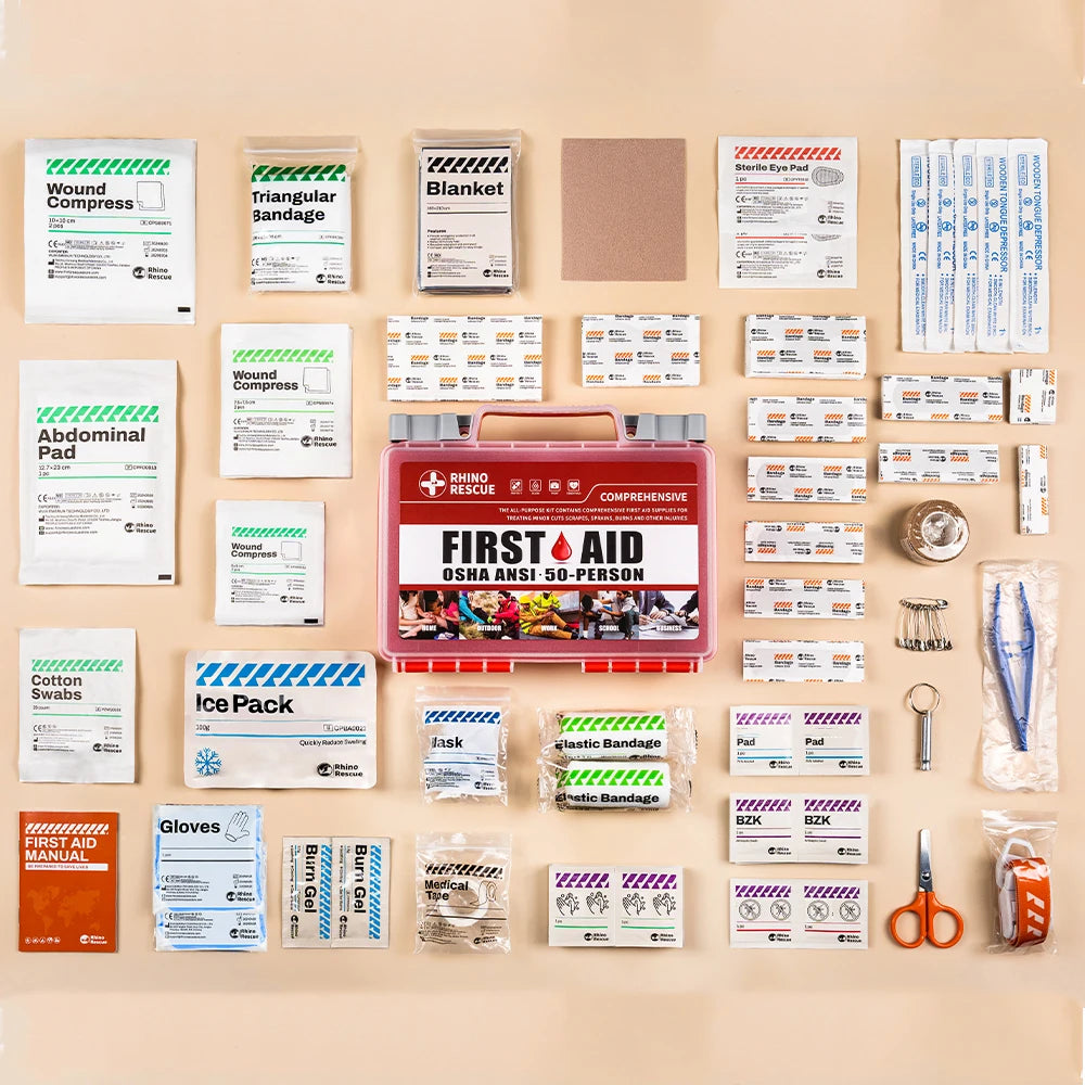 Rhino Rescue Full Featured First Aid Kit Home Office Travel